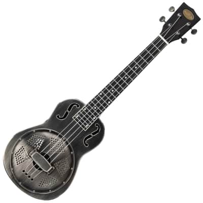 Kala Brand Brushed Nickel Tenor Resonator Ukulele & Padded Bag image 2