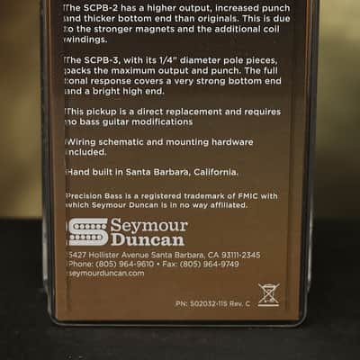 Seymour Duncan SCPB-3 Quarter Pound Single Coil Precision P Bass PICKUP image 2