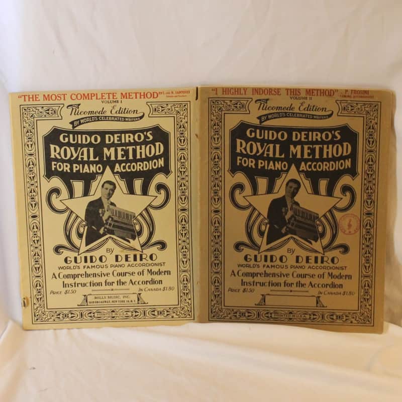 Lot of 2 Used Rare Accordion Books - Guido Deiro's Royal Method for Piano Accordion (Volume 1 & 2) image 1