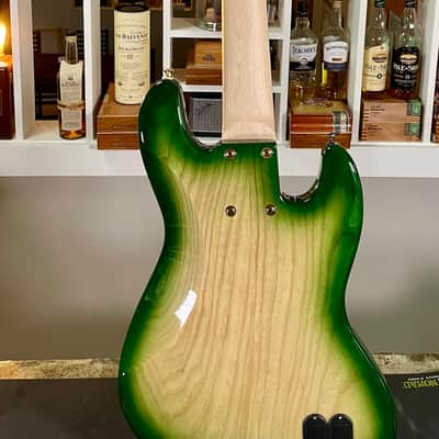 LEFTY Bass Mods Custom 5-String bass (strung righty): Poplar top, Birdseye Maple Fingerboard, image 10