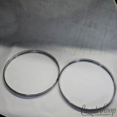 *Pearl 2x 22" Bass Drum Hoops Steel Metal Rims Vintage 70s Batter/Resonant Japan image 1