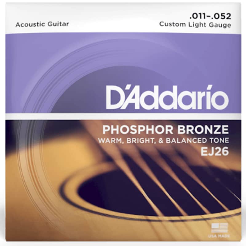 D'Addario Phosphor Bronze Acoustic Guitar Strings 11-52 Custom Light image 1