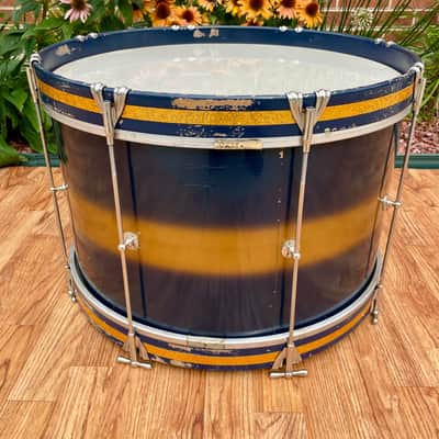 1950s-1960s Ludwig Transition Badge 12x20 Bass Drum Dark Blue / Gold Duco image 6