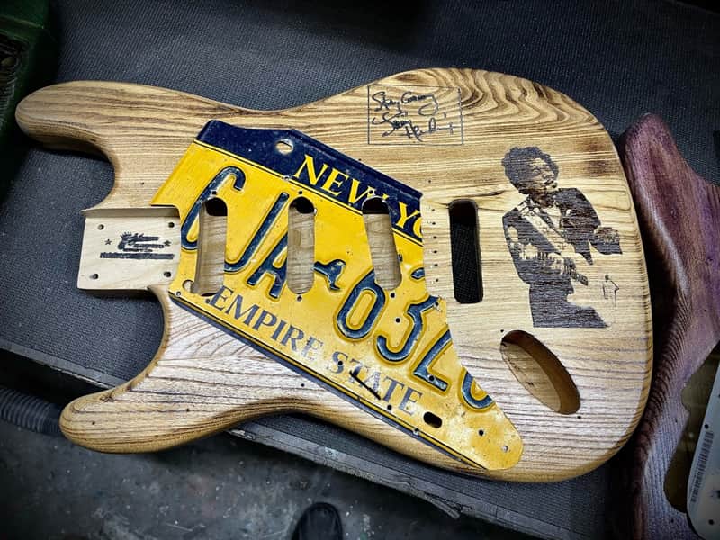 Pistols Crown Stratocaster guitar body left hand body with pickguard handmade Jimi Hendrix 2021 image 1