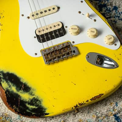 Fender Custom Shop 1957 Heavy Relic HSS Stratocaster - Graffiti Yellow/Black image 12