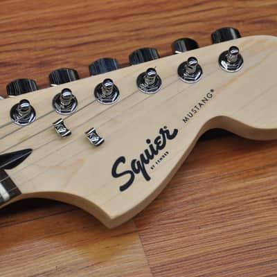 Squier FSR Bullet Competition Mustang HH Yellow w/Black stripes image 11