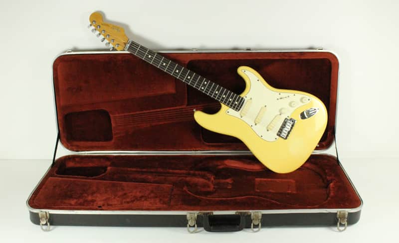 RARE 1988 Vintage Fender Stratocaster Plus Graffiti Yellow E4 Series ~All Original~ 1980s USA