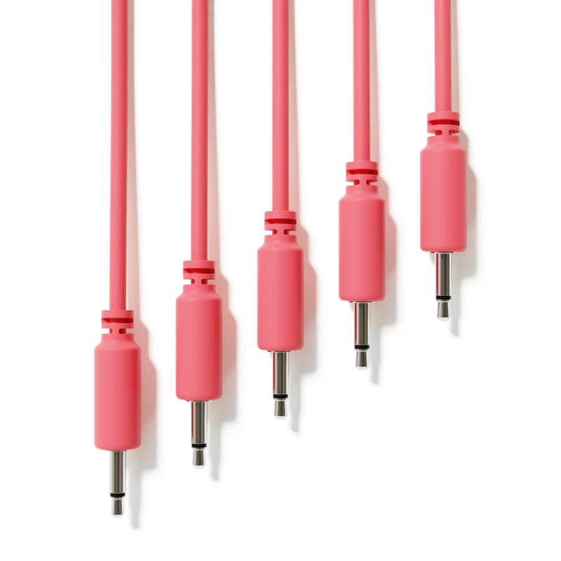 ExcelValley [Peach | 20 cm - 7.87"] 5-Pack - Mono Modular Patch Cables Eurorack Synthesizer image 1