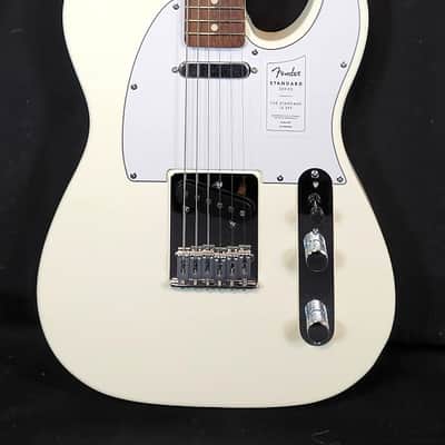 Fender Standard Telecaster Electric Guitar Laurel Fingerboard, White Pickguard, Olympic White image 6