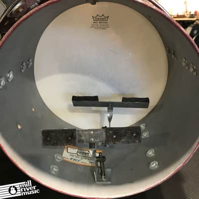 Gretsch Stop Sign Badge Drum Kit (1972-1979) 12", 13", 14", 18" Berry Red Stain with Humes and Berg Fibre Cases for 12,14, 18 image 4
