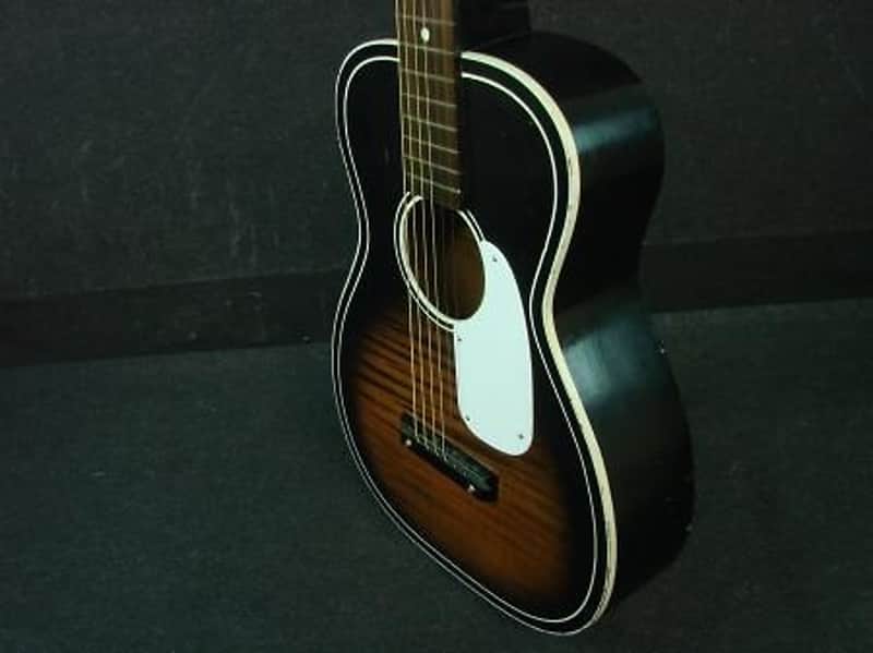 Vintage Silvertone H604 Parlor Acoustic Guitar Sunburst | Reverb