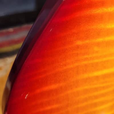 USA Hamer 1997 Studio Archtop Maple Flame Carved Top Cherry Sunburst And Hamer Hard Case image 13