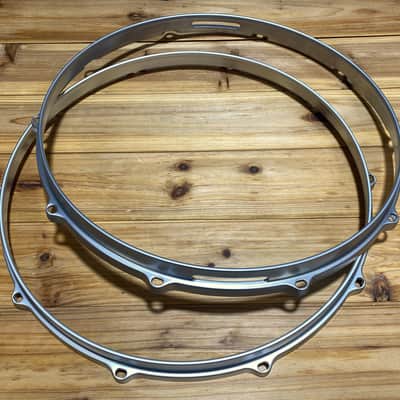 14" 10 Hole Die Cast Snare Drum Hoops Satin Chrome image 7