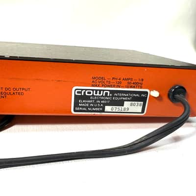 Vintage Crown PH-4 Orange and Black 4 Channel 48v Phantom Power Supply image 6