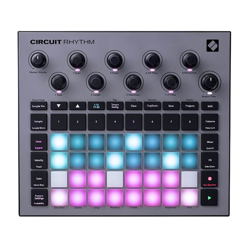 Novation Circuit Rhythm Standalone Groovebox Sampler for Performing Beats, Grey image 1