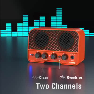 Immagine LEKATO Bluetooth 5.0 Mini Guitar Amp 5W Rechargeable Electric Guitar Amplifier Orange - 3