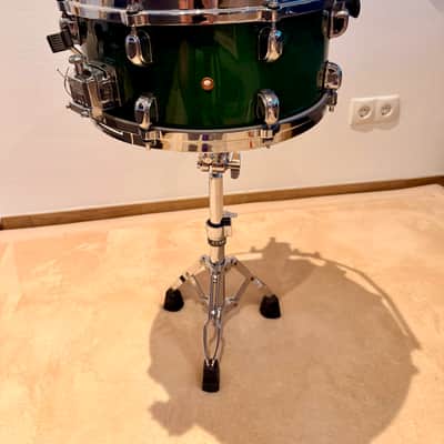 Tama Starclassic Maple 14x6.5 British Racing Green MIJ + Original Air Ride System + Stand image 9