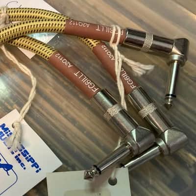 FENDER R/R Angled Patch Cables - 6" x3 - 2010s - Tweed image 1