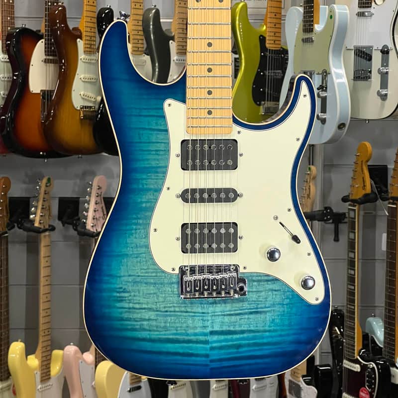 Schecter Custom Shop Sunset Custom Hsh Trans Sky Blue Made In USA image 1