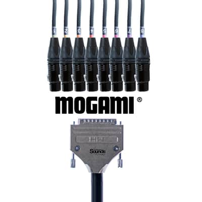 Mogami Multicore DB25 D-Sub Analog Tascam Loom Black to Neutrik NC3FXX XLR Female 1.5 Meter Long image 4