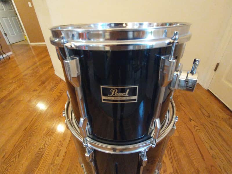 Pearl Export 13 round x 11 rack tom gloss black mint condition image 1