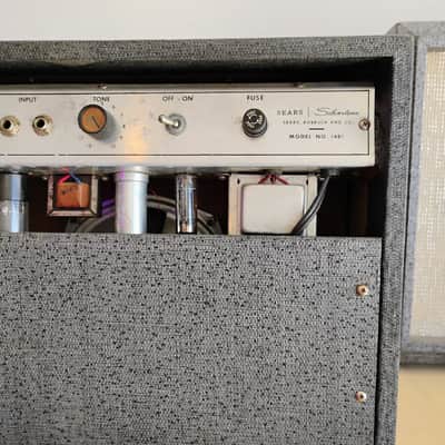 Silvertone Model 1481 - 5-Watt 1x8 Guitar Combo - 1963 - 1968 - Diamond Cut Speaker Hole - Gray Leatherette - Local Pickup Only image 14