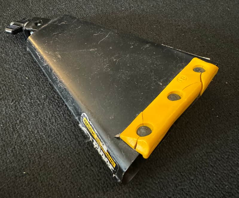 Latin Percussion LP009-N Classic Ridge Rider Rock Cowbell with Self-Aligining .5" Mount 2010s - Black with Yellow Edge image 1