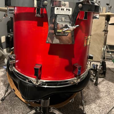 Pork Pie USA Custom 12x14 Mounted Tom 2004 - Satin Red image 4