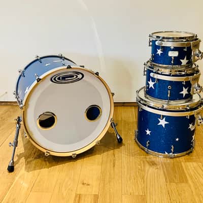 Custom Orange County Drums & Percussion (OCDP) USA Blue Sparkle Drum Kit image 2