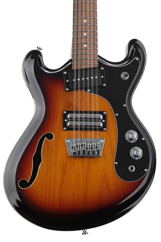 Danelectro 66-12 12-string Electric Guitar - Transparent 3-Tone Burst image 1