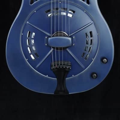 Preowned National ResoRocket Steel Satin Navy Blue w/ Lollar P90 image 1