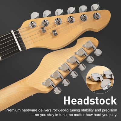 Electric Guitar, 39" Beginner Electric Guitar, Classic Pickup, Tremolo Bridge, Full-Size Lightweight Body, Rounded Fret Ends, Heel Adjustment Truss Rod (Black) image 2