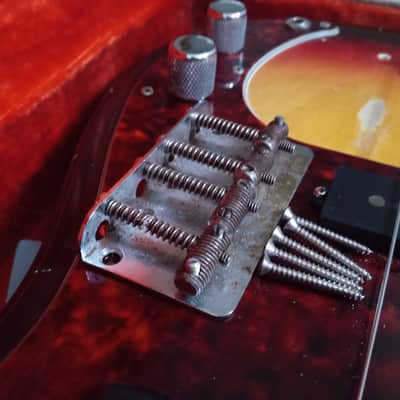 VINTAGE 1963 PRE-CBS FENDER BASS BRIDGE - JAZZ, PRECISION w/  SCREWS (read description).   image 5
