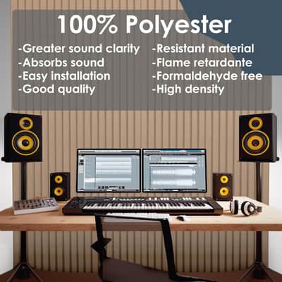 10-Pack Professional Acoustic Panels High-Density Self-Adhesive Soundproof Wall Panels For Studios, Offices & Home Theaters (Camel) | Premium Sound Absorption image 5