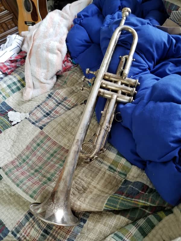 The New Yorker 1920's Silver Plated Trumpet Peashooter Perfect Project! new pics image 1