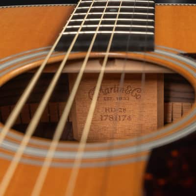 2014 Martin Standard Series HD-28 - Natural | USA All Solid Dreadnought Acoustic Guitar Scalloped X-Bracing Herringbone Binding 42.9mm Nut | OHSC image 18