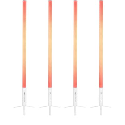 Rockville 4x ROCK SABER White Wireless DMX DJ Battery Tube Lights+Stands+Bag image 13