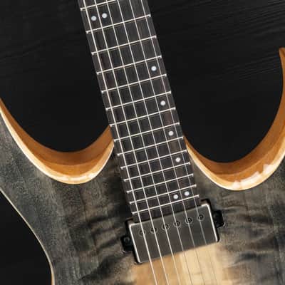 Mayones Duvell 6 4Ever Curly Poplar - Natural Fade Black Burst image 10