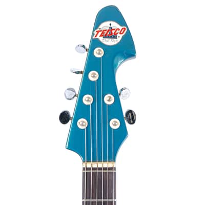 60s Teisco Del-Ray ET-230 Sharkfin Guitar Lake Placid Blue w/ Bridge Mute, Vibey Design image 13