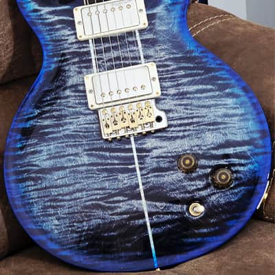 PRS (Mint) Santana Retro (One Piece Top) Quilted Maple 10-top 2022 - Charcoal Blue Burst image 7