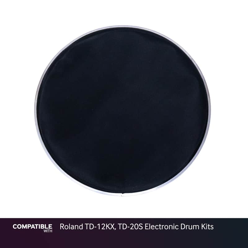 Black 12" Mesh Drum Head for Roland TD-12KX, TD-20S Electronic Drum Kits