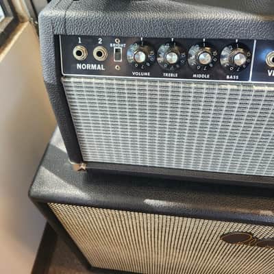 Vintage 1970s Fender Twin Reverb Amp Head w/ Footswitch and Used PRS HDRX 2x12" Speaker Cabinet image 6