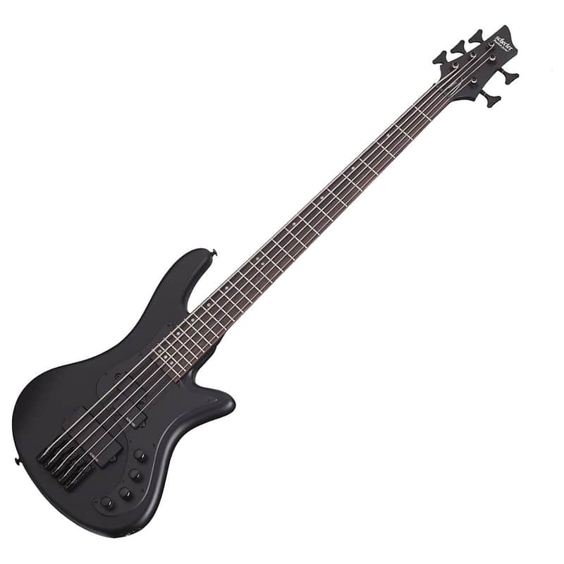 Schecter Stiletto Stealth 5 String Satin Black | Reverb
