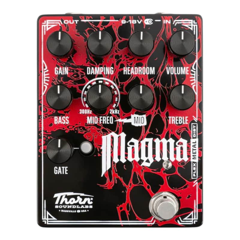 Thorn Soundlabs Magma Flexible Metal Distortion Guitar Pedal with Damping, Headroom, Adjustable Mid-Frequency, and Noise Gate image 1