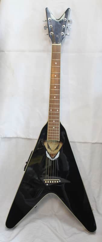 Dean V-Coustic Thin Body Acoustic-Electric Guitar 2010 Ebony image 1