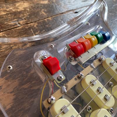 Very Rare Museum Grade 1990's Japanese Teisco Spectrum 5 Acrylic with OHSC. 100 built Worldwide image 11