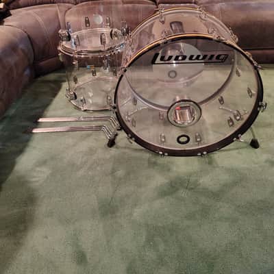 Ludwig Vistalite Reissue Zep Outfit 10x14 / 16x16 / 16x18 / 14x26" Drum Set 2001 - Present - Clear image 1