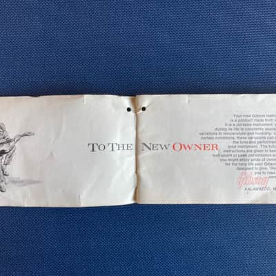 Vintage 1960's Gibson Guitar Hang Tag-Owners Manual Original Vintage Case Candy image 2