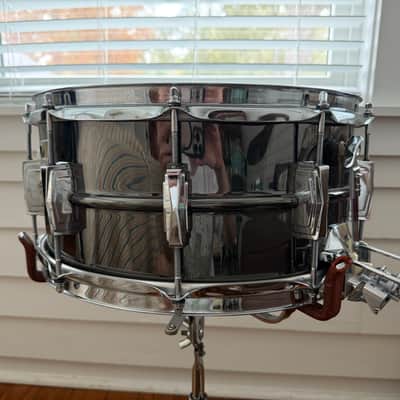 1970s Ludwig 6.5x14 Black Beauty Super Sensitive Snare Drum - READ DESCRIPTION image 2