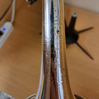 EARLY ELKHART BACH 236 C TRUMPET, 34XXX M BORE, CORPORATION BELL image 4